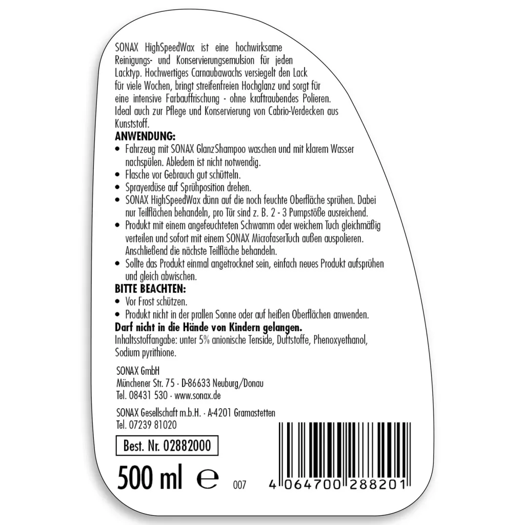 High Speed Wax 500 ml