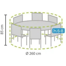 Schutzhülle für Rundes Loungeset - 260 x 260 x 80 cm