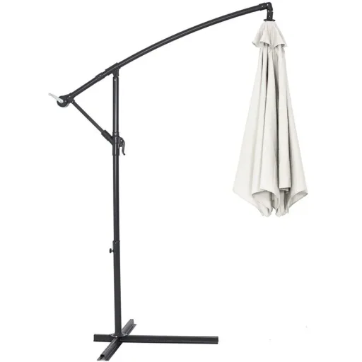 Sonnenschirm zusammenklappbare Aluminiumcreme Ø 330 cm UV-Schutz 40+