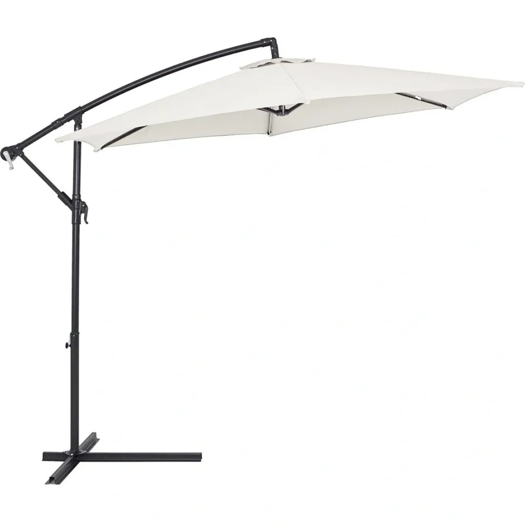 Sonnenschirm zusammenklappbare Aluminiumcreme Ø 330 cm UV-Schutz 40+