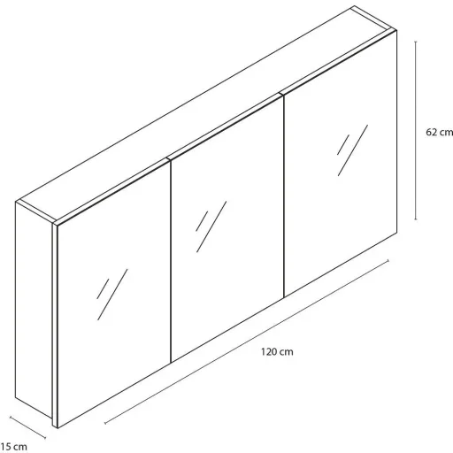 Concept Spiegelschrank 120cm gris fsc