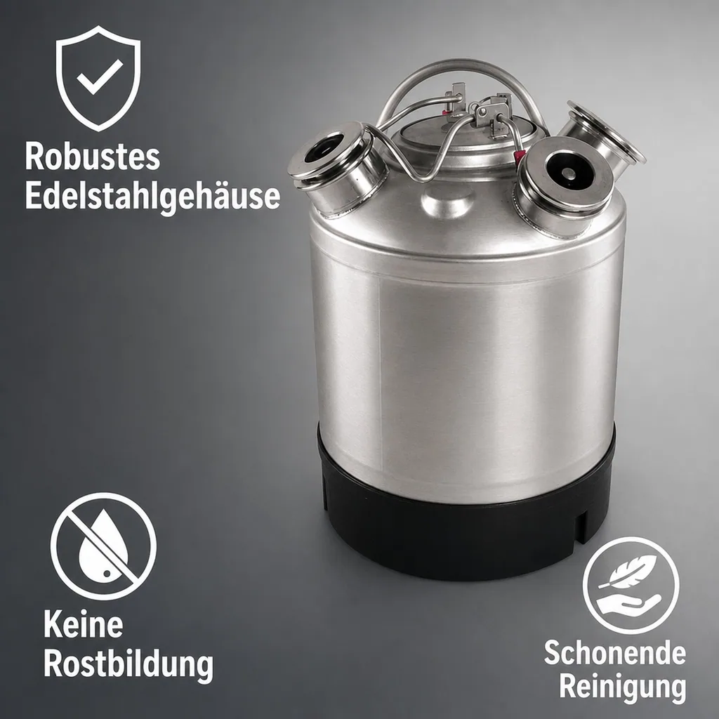 Reinigungsbehälter für 1 Fitting, Edelstahl, Fittinge austauschbar, ohne Fittinge