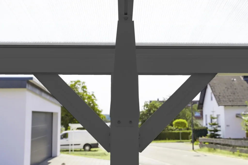Westmann Aluminium Rundbogen Carport und Überdachung anthrazit, 576x300x220 cm
