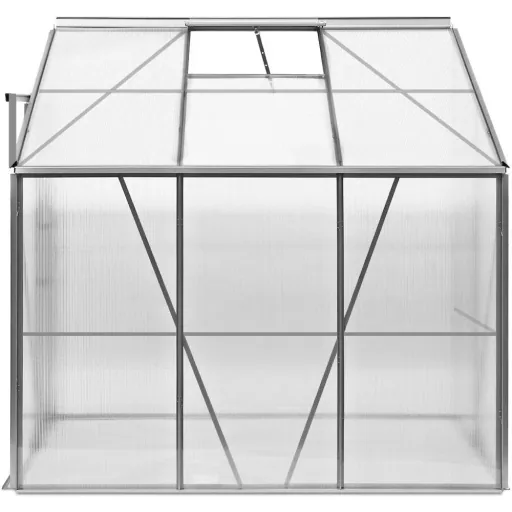 Gewächshaus mit Fundament / Aluminium-Gewächshaus / Wandgewächshaus - mit Regenrinne - Schiebetüren 192 x 127 x 202cm