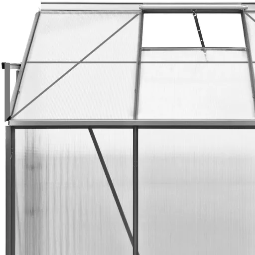 Gewächshaus mit Fundament / Aluminium-Gewächshaus / Wandgewächshaus - mit Regenrinne - Schiebetüren 192 x 127 x 202cm