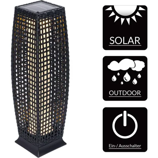 Solar-Gartenleuchte Polyrotan 25 LED 50cm