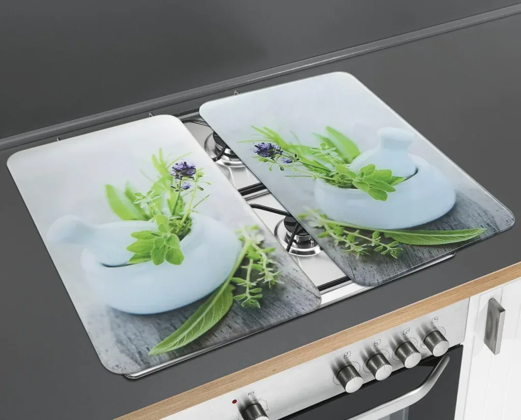Herdabdeckplatte "Universal KRÄUTERGARTEN", 2er Set, 52 x 30 cm