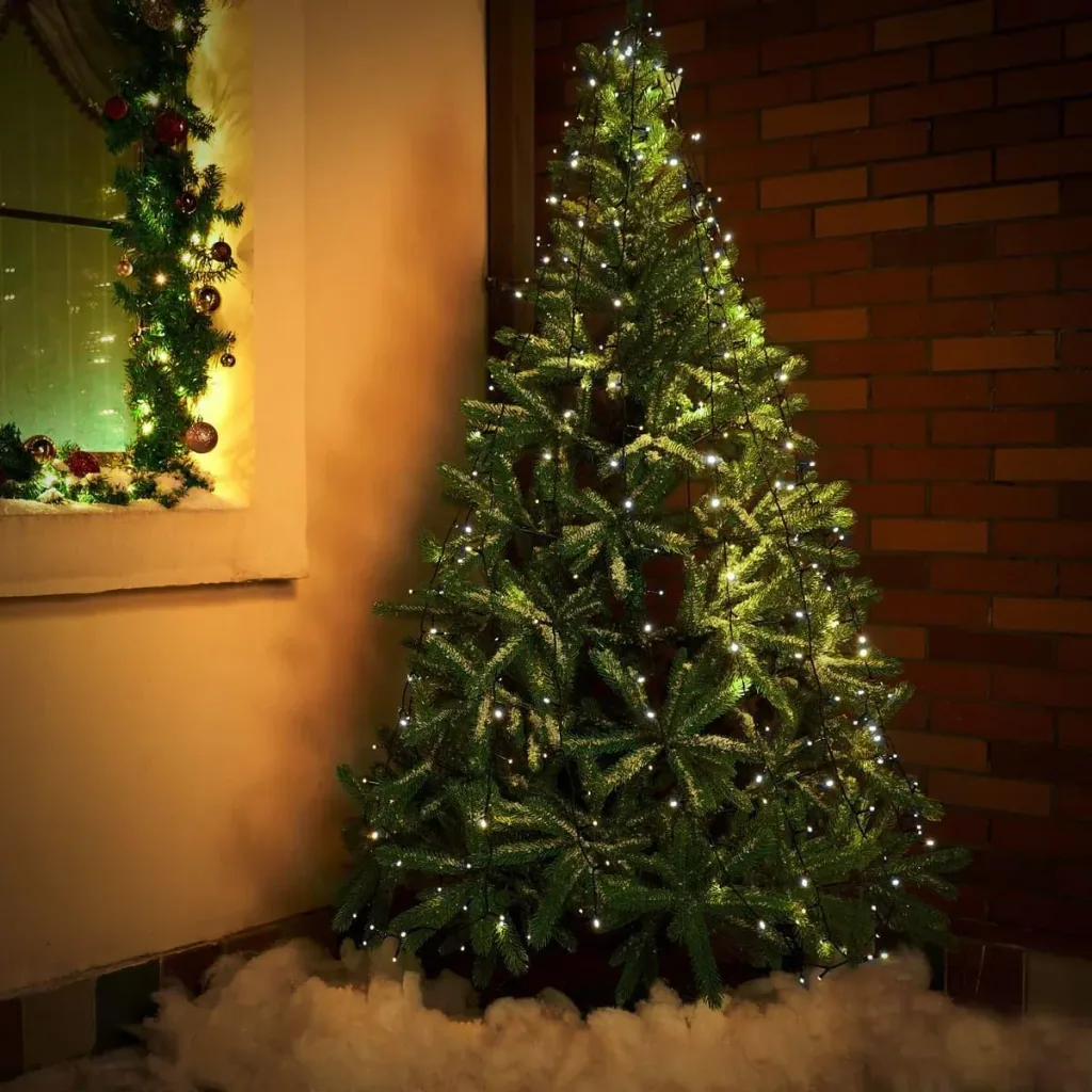 Weihnachtsbeleuchtung - 11,5 m - 160 Leds - Kaltweiß - Mit Zeitschaltuhr - Für den Innen- und Außenbereich