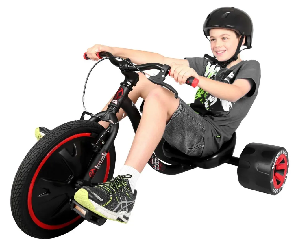 Mini Drifter, Trike mit Stahlrahmen, 16 Zoll Vorderrad, PP Hinterräder, rot- schwarz