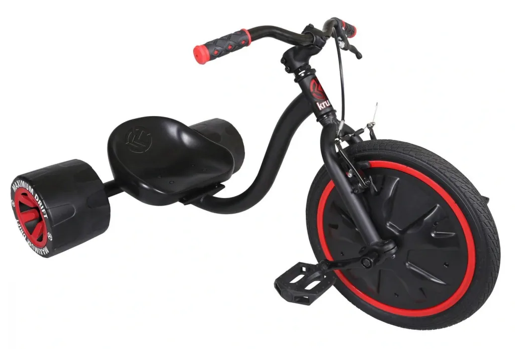 Mini Drifter, Trike mit Stahlrahmen, 16 Zoll Vorderrad, PP Hinterräder, rot- schwarz