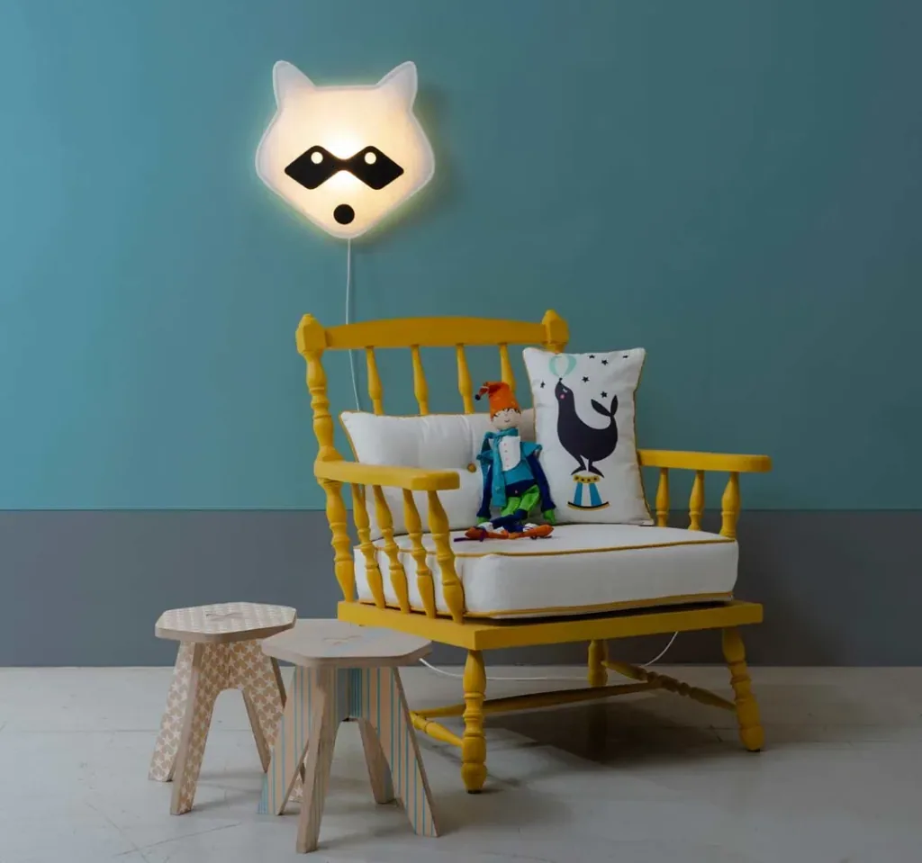 Buokids Soft Wandlampe Waschbär schwarz