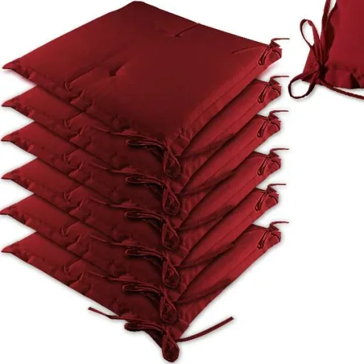 Sitzkissen - 6er Set - Boston Rot - 43x39x5cm