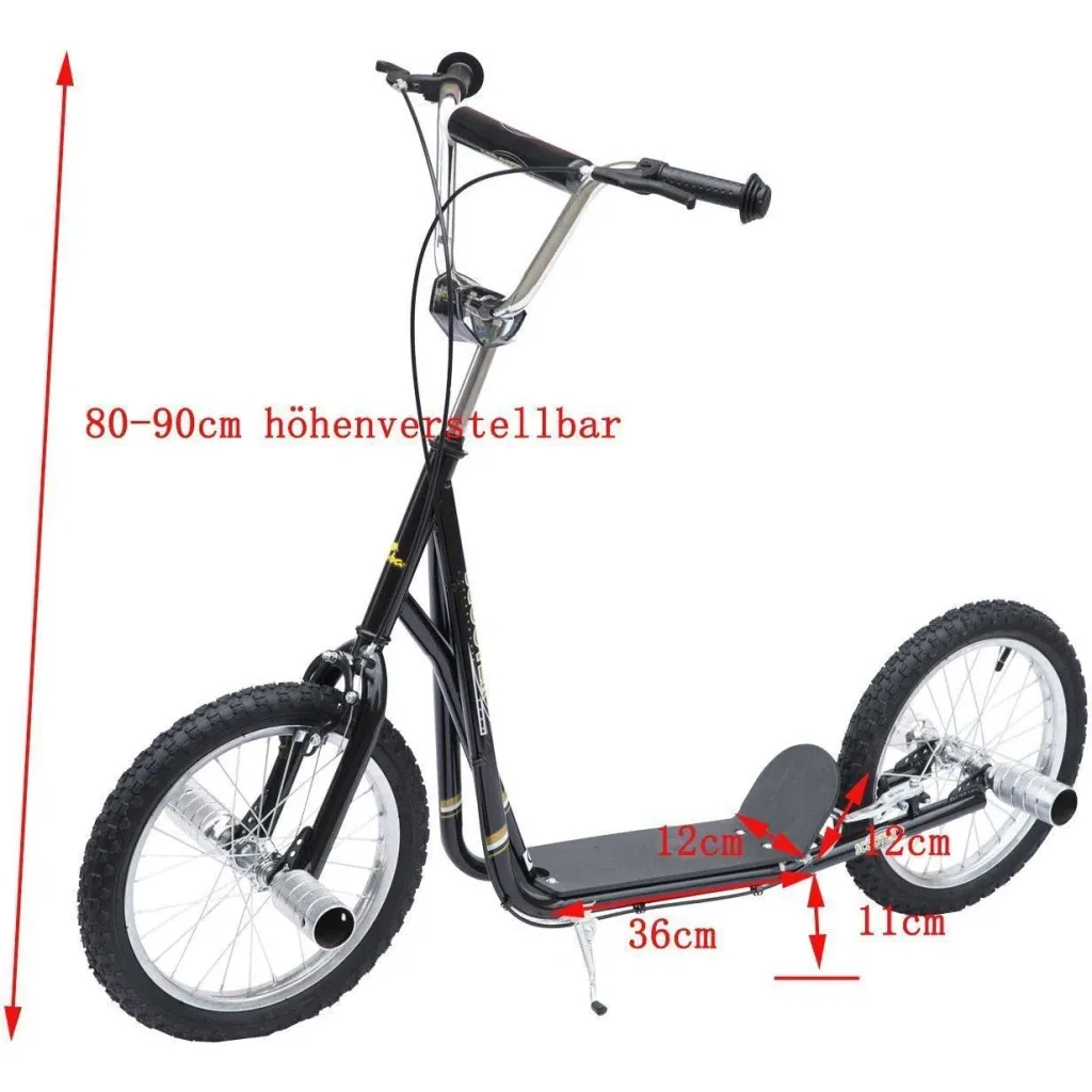 Kinder City Tretroller 16 Zoll schwarz