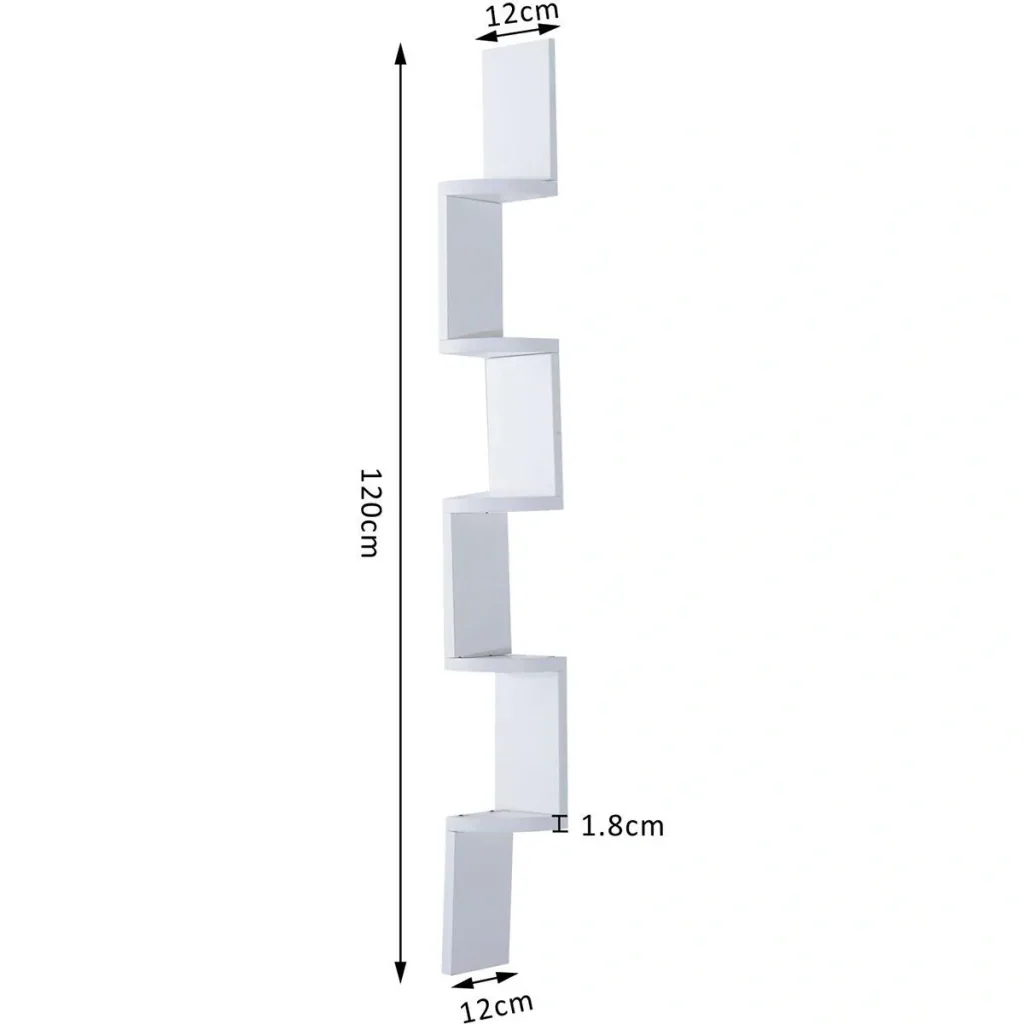 Eckregal mit 5 Ablagefächer