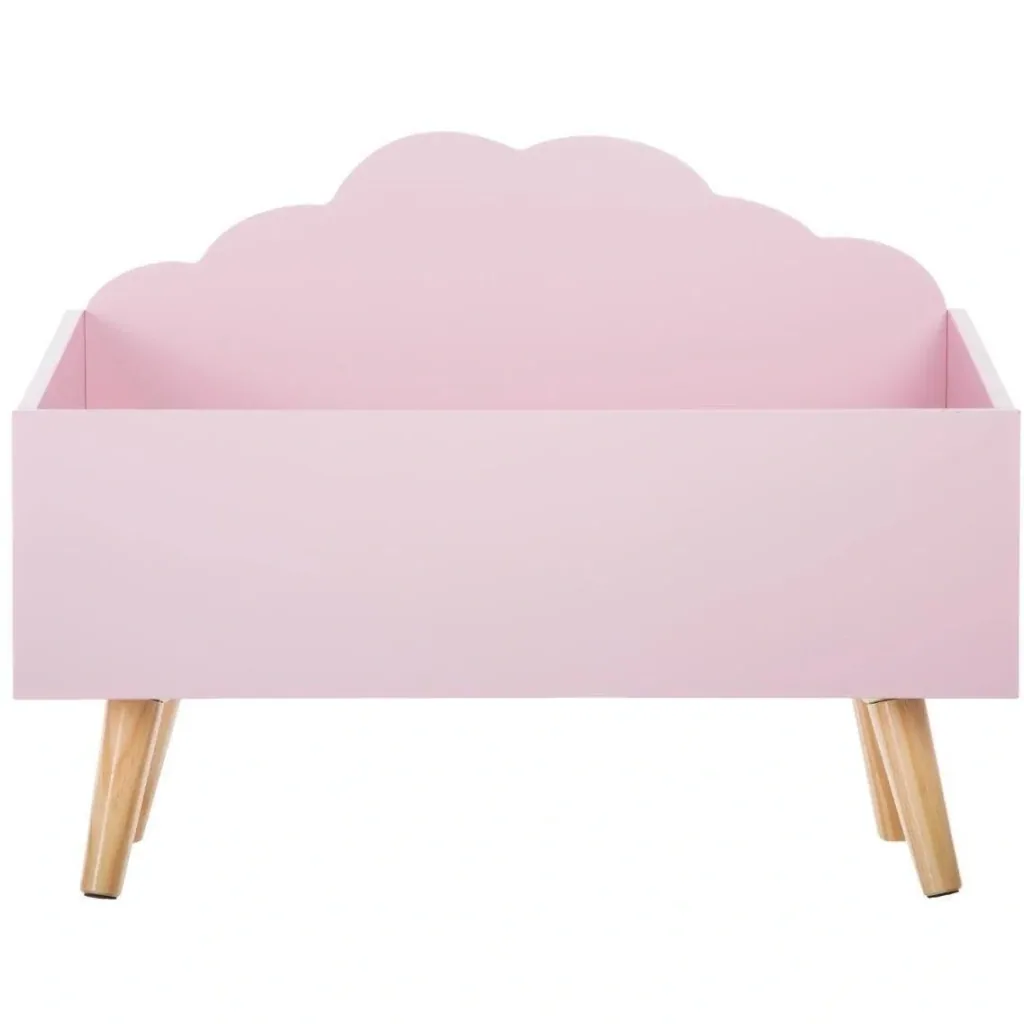 Spielzeugkiste aus Holz - Rosa - 58x28x45 cm