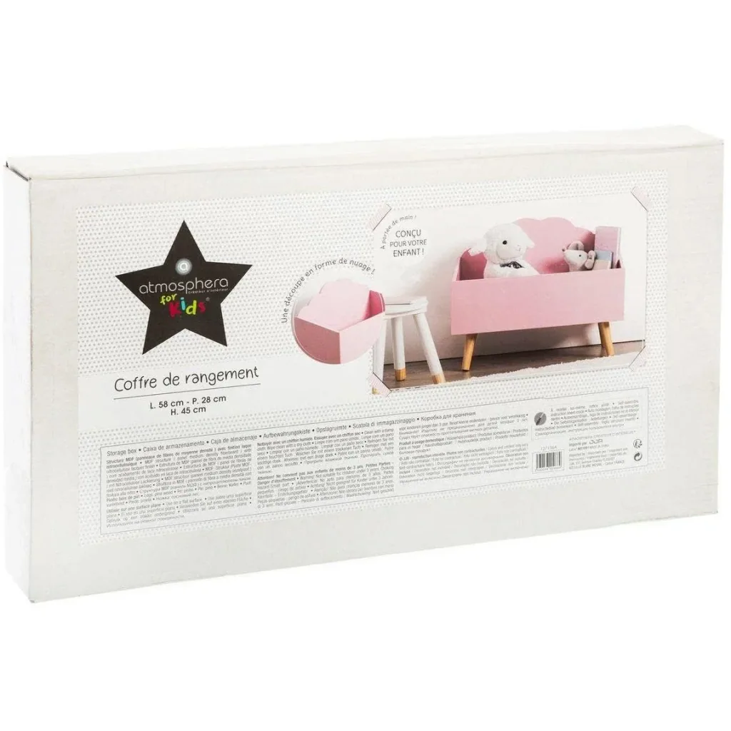 Spielzeugkiste aus Holz - Rosa - 58x28x45 cm