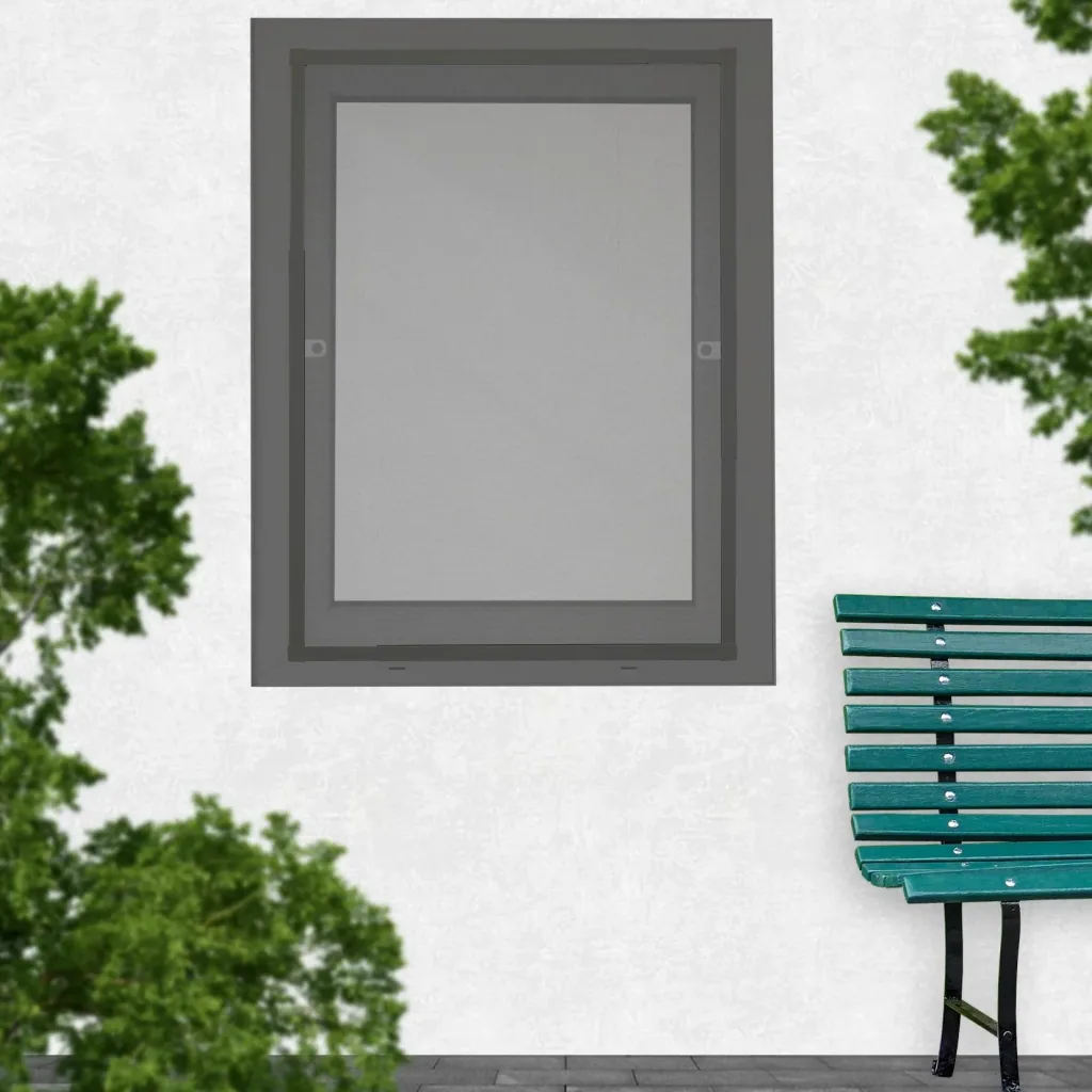 Teleskop-Insektenschutzfenster slim mit Pollenschutz 18 x 14 - 120 x 140 cm, anthrazit