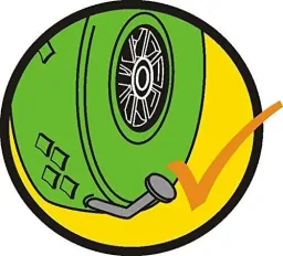 Schubkarrenrad PANNENSICHER - Ø Rad 332 mm, PU geschäumtes Rad, Gleitlager, Felge 75 mm, Achse 20 mm, Tragkraft 150 kg