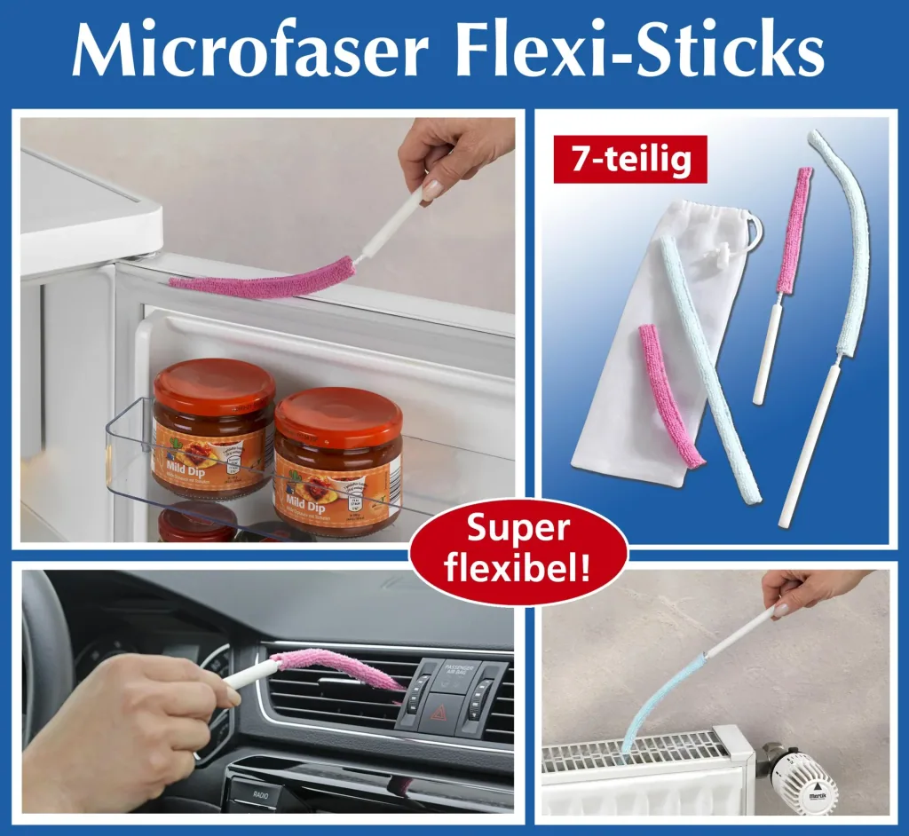 Reinigungs-Bürsten "Flexi-Sticks", Staub-Pinsel, 7-teilig