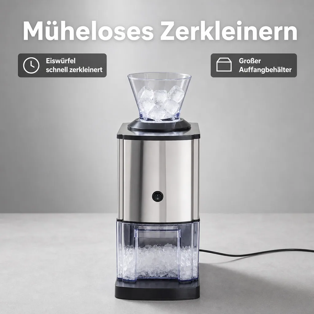 Eiscrusher, Eiszerkleinerer - Einfache Bedienung & Reinigung