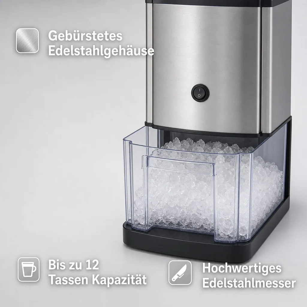 Eiscrusher, Eiszerkleinerer - Einfache Bedienung & Reinigung