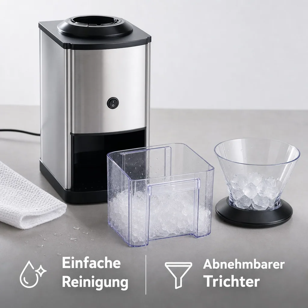 Eiscrusher, Eiszerkleinerer - Einfache Bedienung & Reinigung