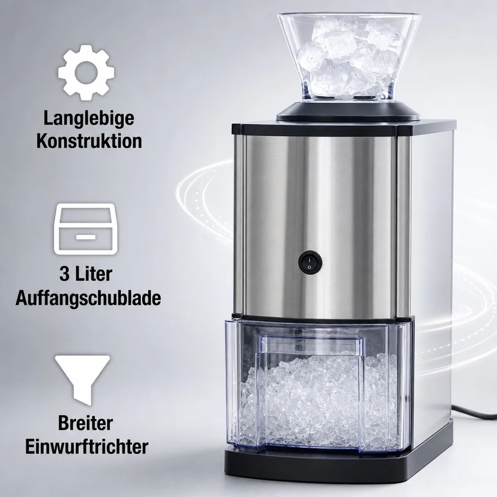 Eiscrusher, Eiszerkleinerer - Einfache Bedienung & Reinigung