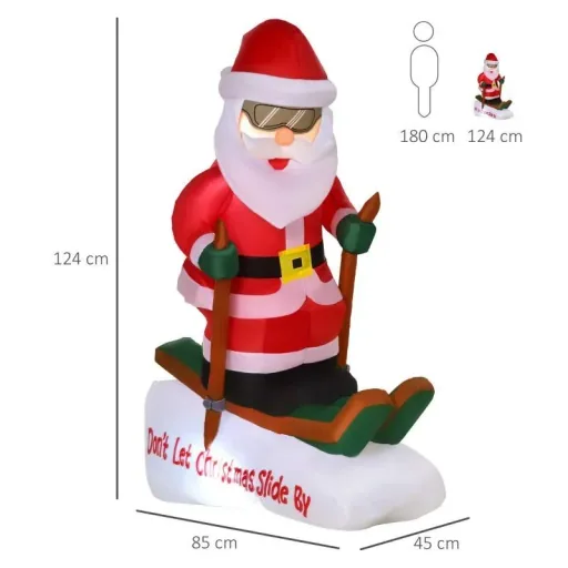 Aufblasbarer Weihnachtsmann auf Schlitten 1,2 m Weihnachtsdekoration