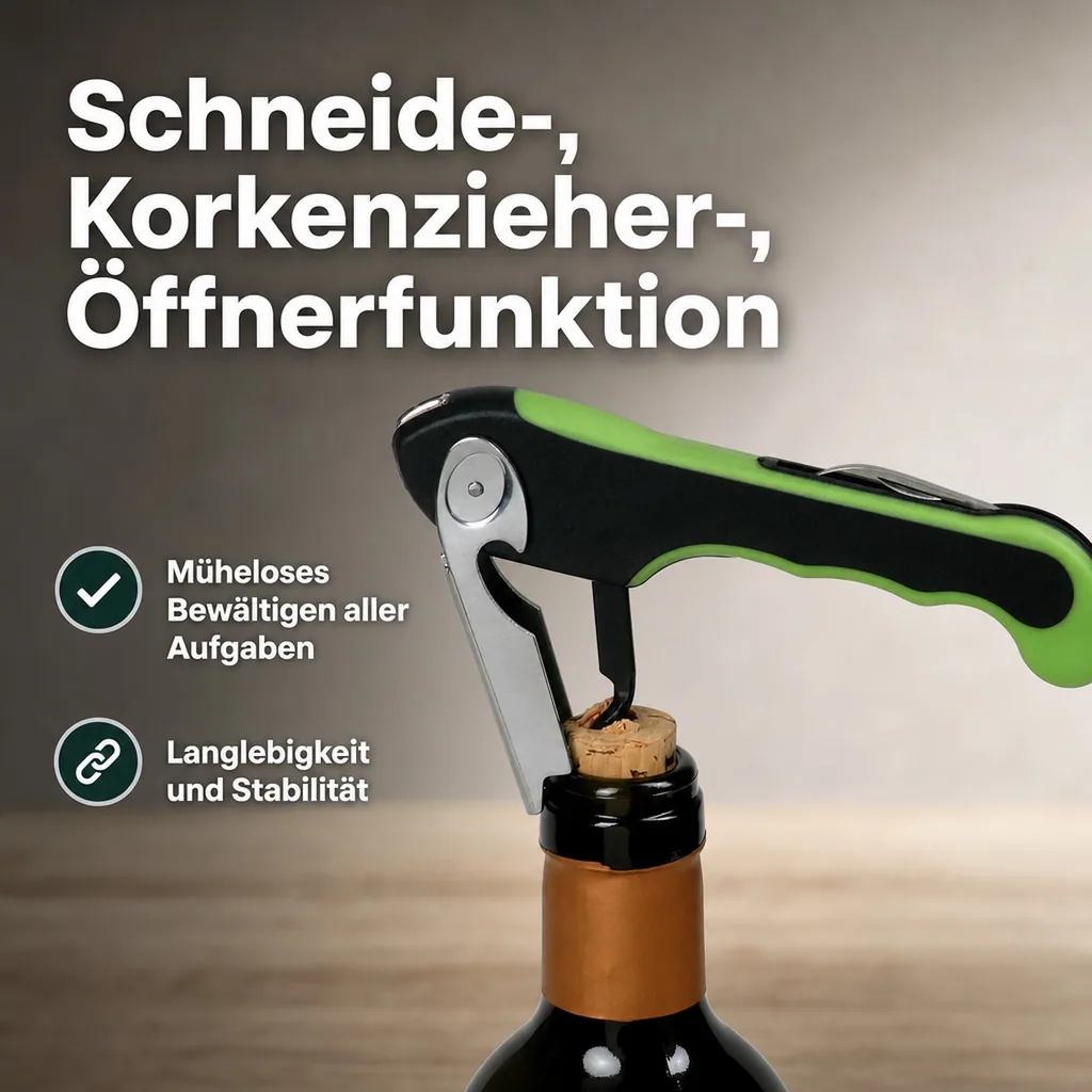 Kellnermesser, Sommeliermesser mit Kapselheber - Profi-Ausführung, für Gastronomie & Bar