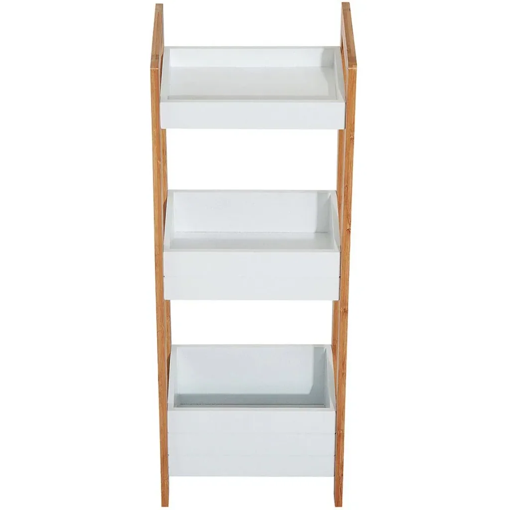 Badregal Standregal Holzregal 3 Staufächer Weiß
