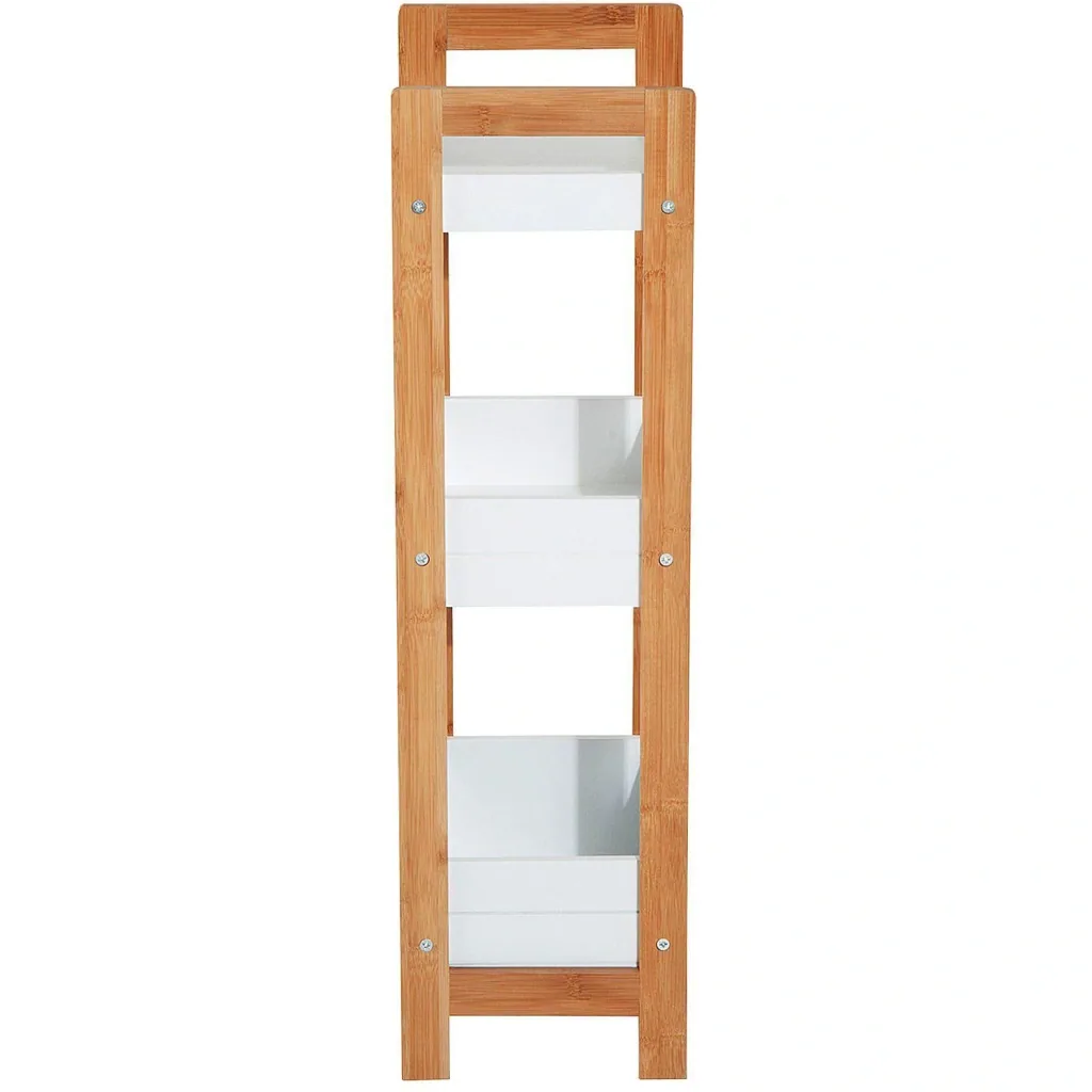 Badregal Standregal Holzregal 3 Staufächer Weiß