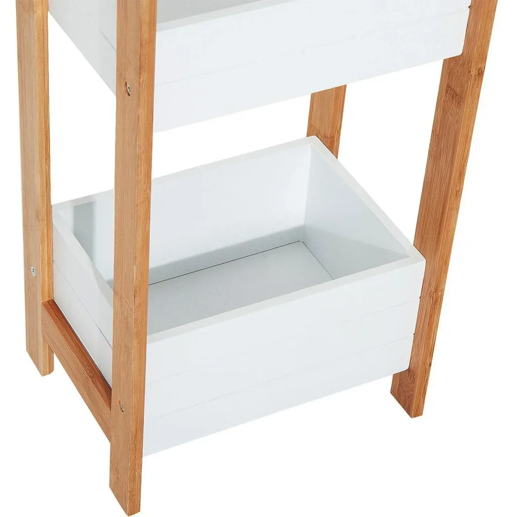 Badregal Standregal Holzregal 3 Staufächer Weiß