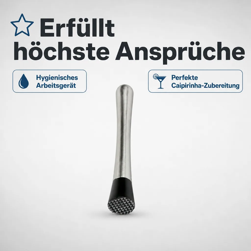 Caipirinha Stössel - Edelstahl (Profi-Version): Langlebig & Ideal für Bars & Gastronomie