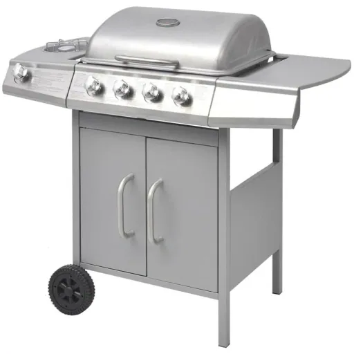 Gasgrill 4+1 Kochzone silber