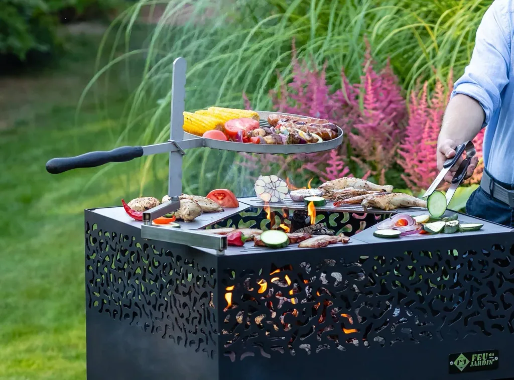 Feu du Jardin Grillarm Schwenkbar für Feuerschalen Edelstahl