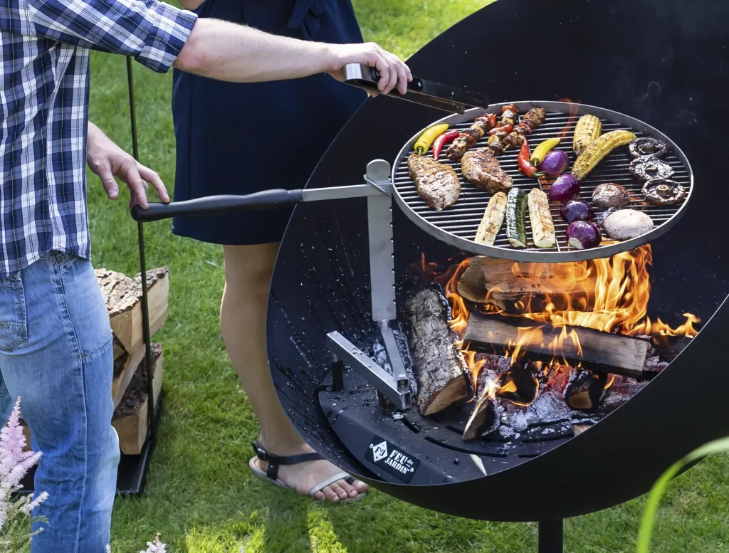 Feu du Jardin Grillarm Schwenkbar für Feuerschalen Edelstahl
