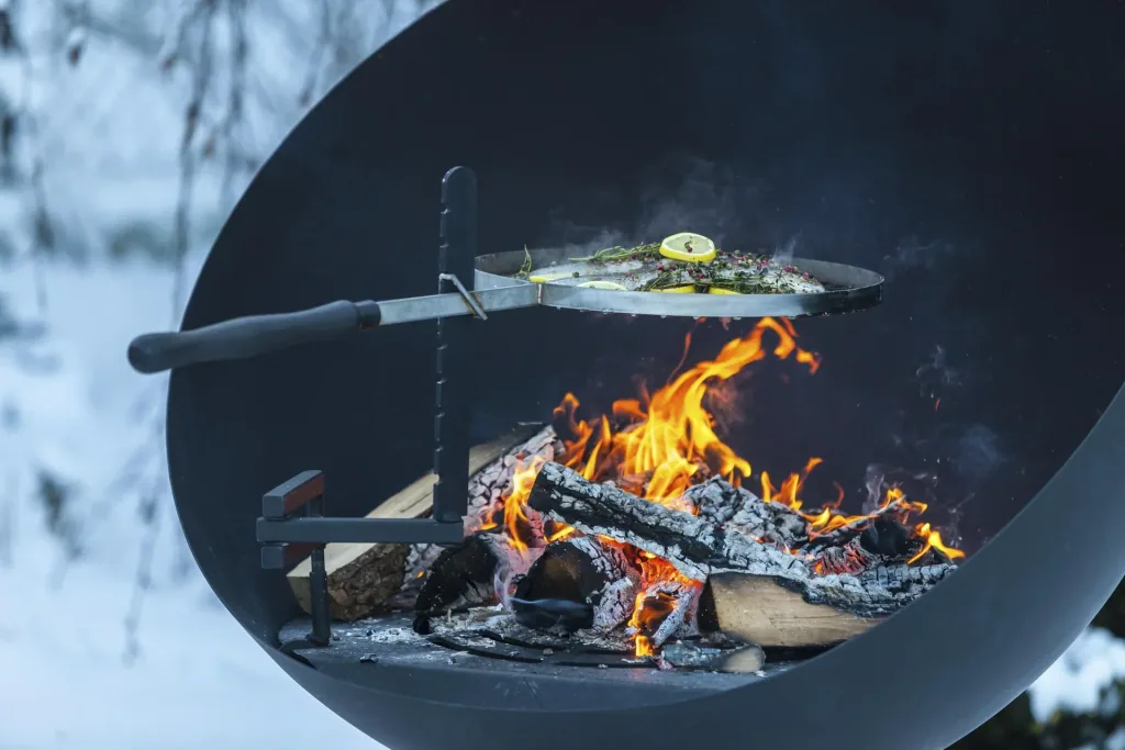 Feu du Jardin Grillarm Schwenkbar für Feuerschalen Edelstahl