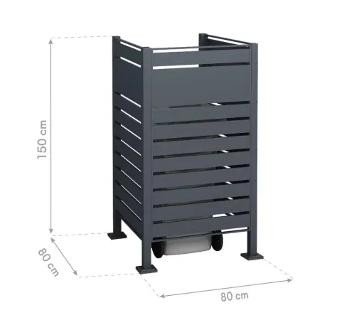 Mülltonnenverkleidung Planum 1er Box, 150 cm, antharzit