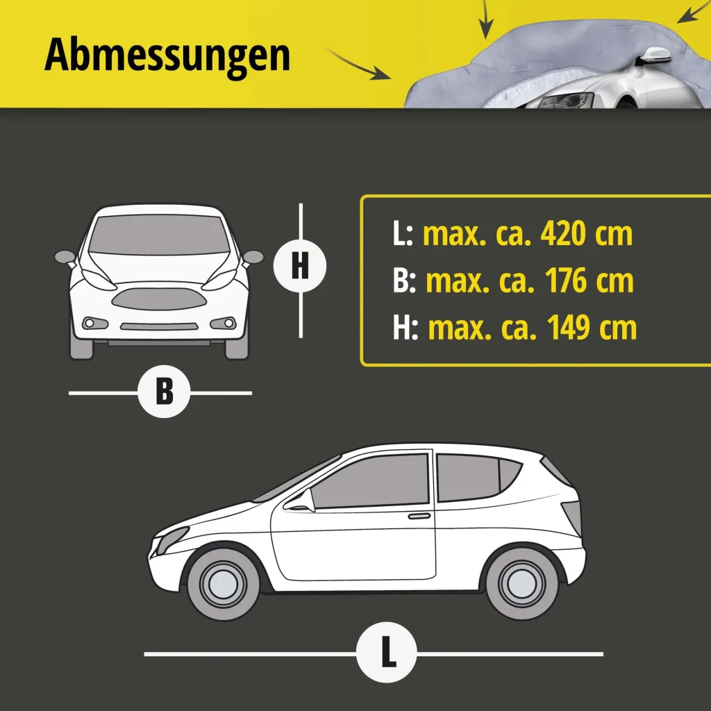 Autoabdeckplane all weather - Größe 3 - 420x176x149cm - PVC beschichtet