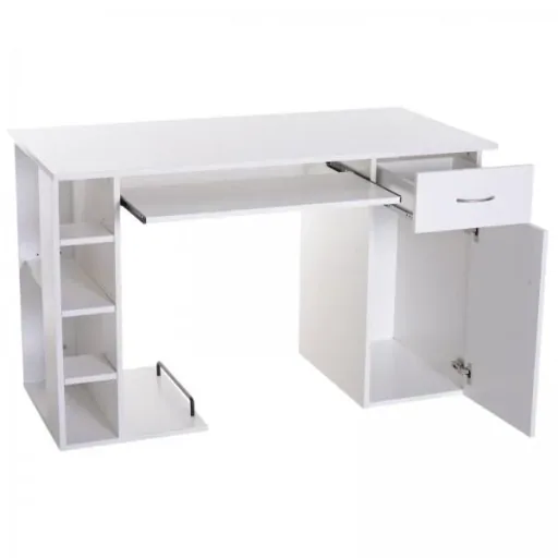 Computertisch Schreibtisch Bürotisch mit Schrank PC Tisch Holzfurnier