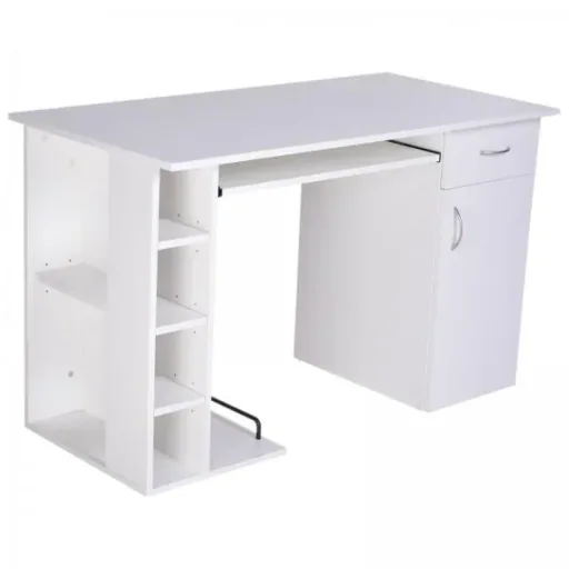 Computertisch Schreibtisch Bürotisch mit Schrank PC Tisch Holzfurnier
