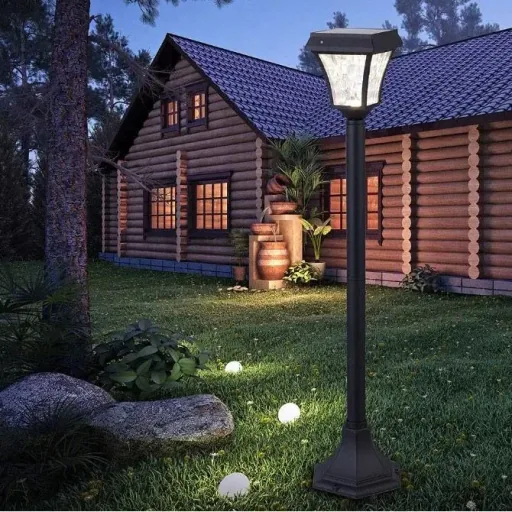 VT-984 Sevilla Solar Gartenpfosten Solar LED Lampe - 2 Lichtfarben