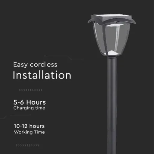 VT-984 Sevilla Solar Gartenpfosten Solar LED Lampe - 2 Lichtfarben