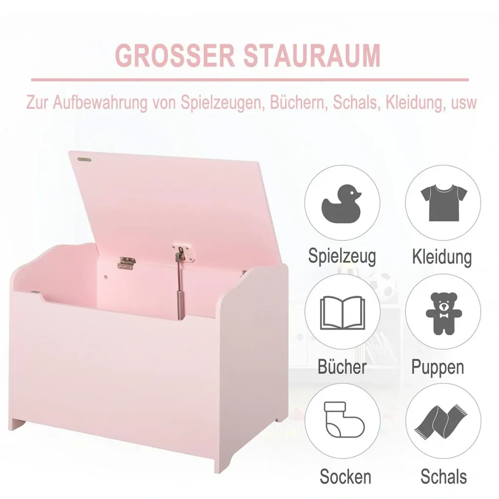 Kindersitzbank 2in1 mit Stauraum rosa
