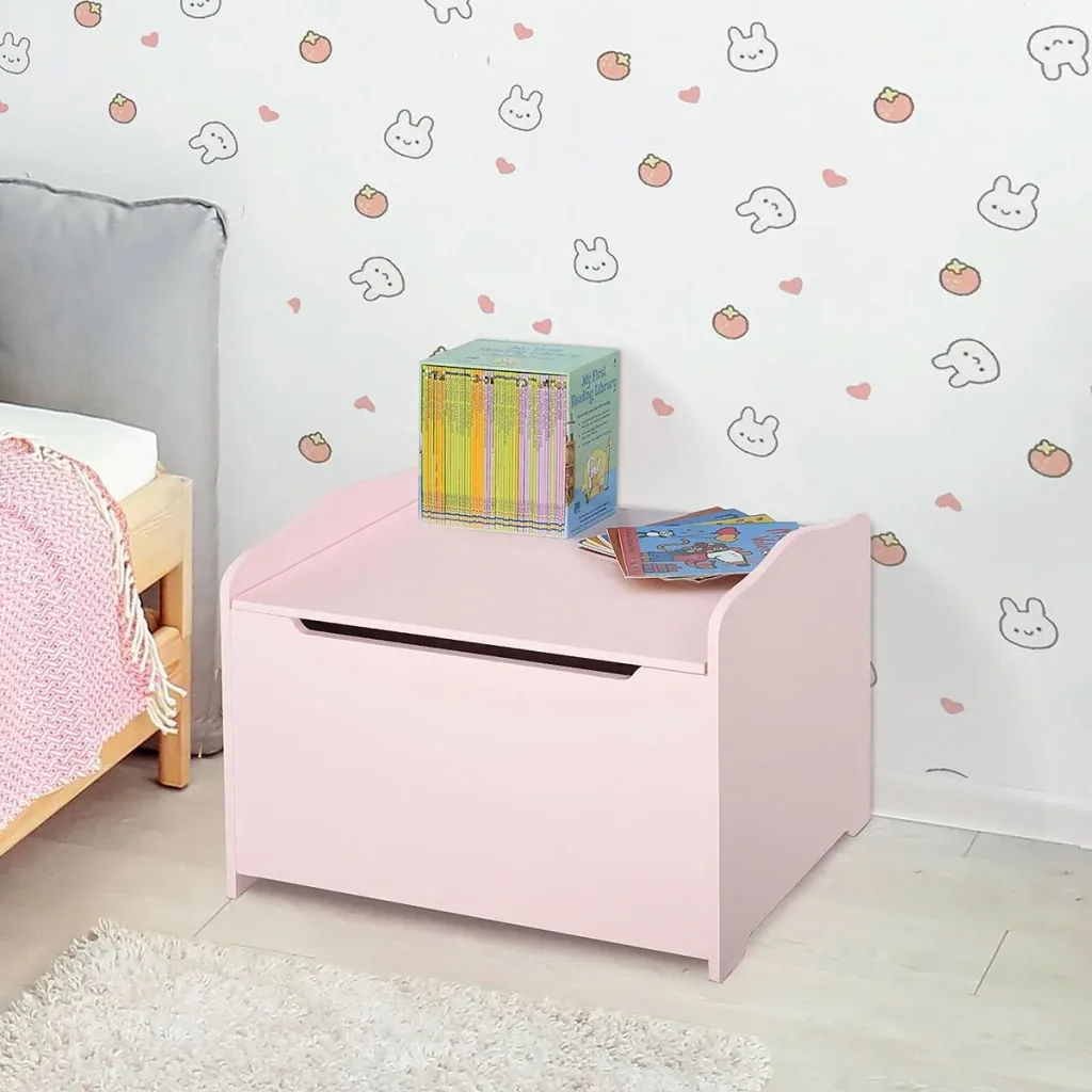 Kindersitzbank 2in1 mit Stauraum rosa
