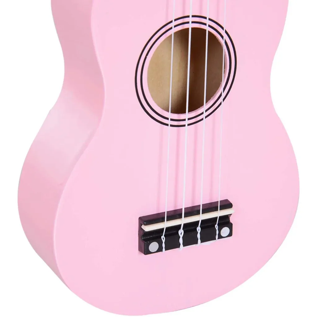 Ukulele Saiteninstrument Anfänger Nylonsaiten Birkenholz Rosa 53 x 17,5 x 6,2 cm