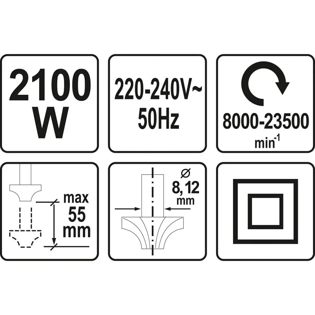 Oberfräse - 2100W - 55mm