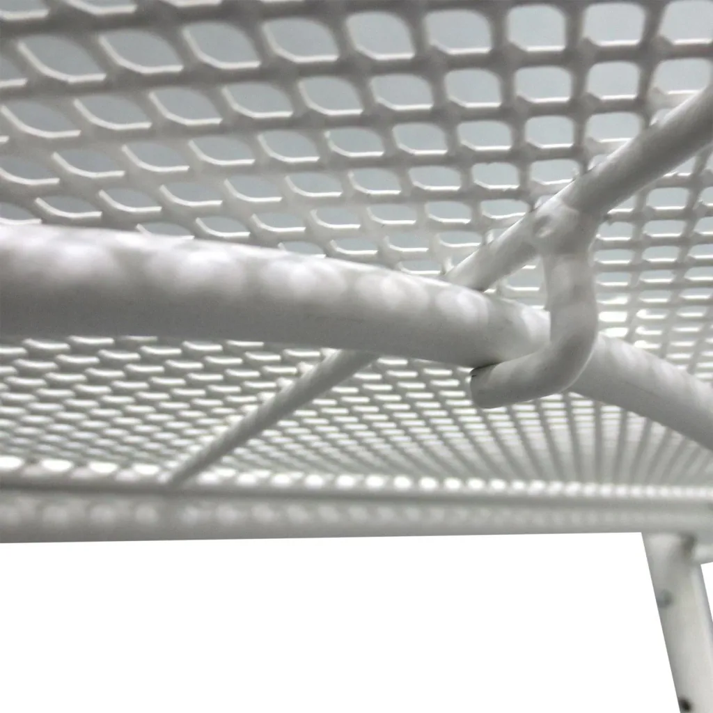 Balkonhängetisch Hängetisch höhenverstellbar halbrund Ø30 cm Terrasse Metall Weiß