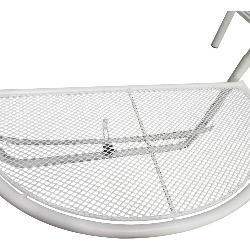 Balkonhängetisch Hängetisch höhenverstellbar halbrund Ø30 cm Terrasse Metall Weiß
