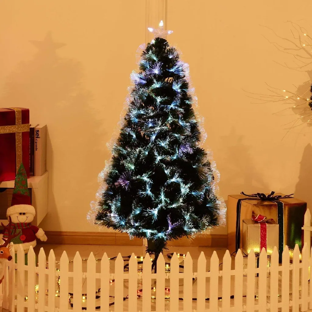Weihnachtsbaum 120cm mit Ständer Glasfaser 7 Farben grün